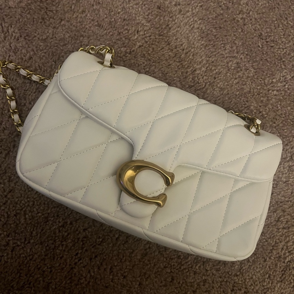 White coach quilted tabby 26